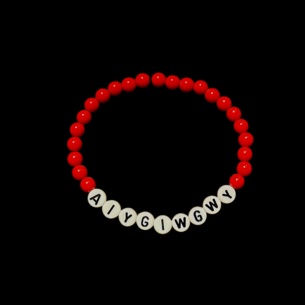 SOAD - Lonely Day Abbreviation  - Red Beaded Bracelet