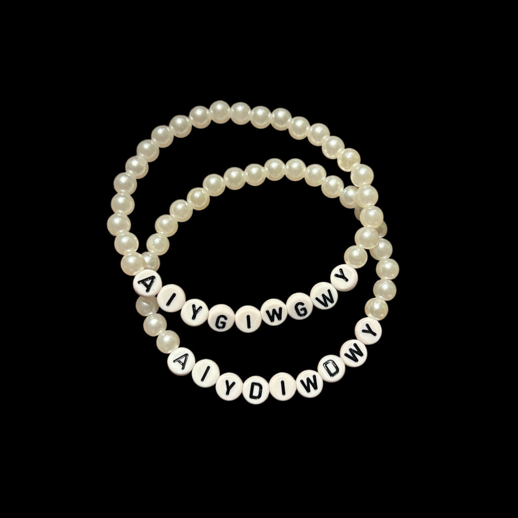 SOAD - Lonely Day Lyric Abbreviation - Faux Pearl Bracelet