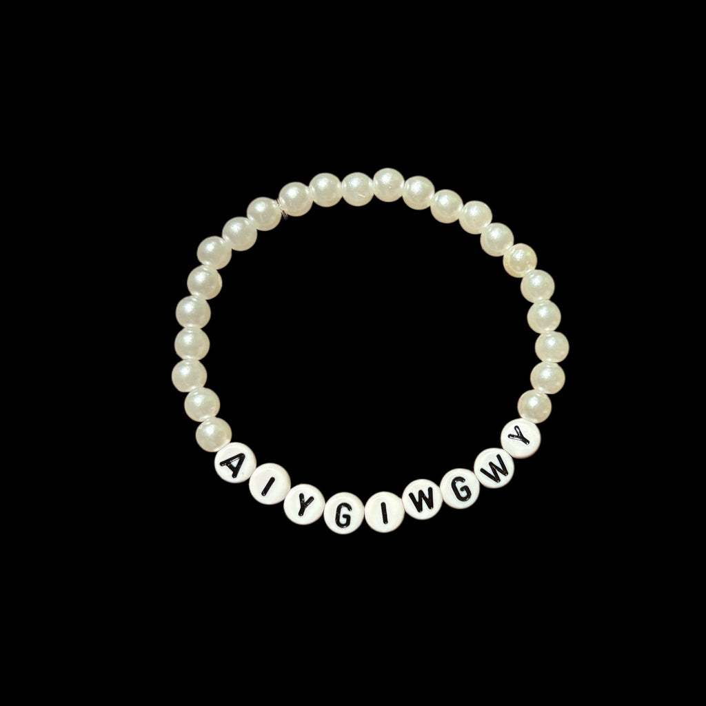 SOAD - Lonely Day Lyric Abbreviation - Faux Pearl Bracelet