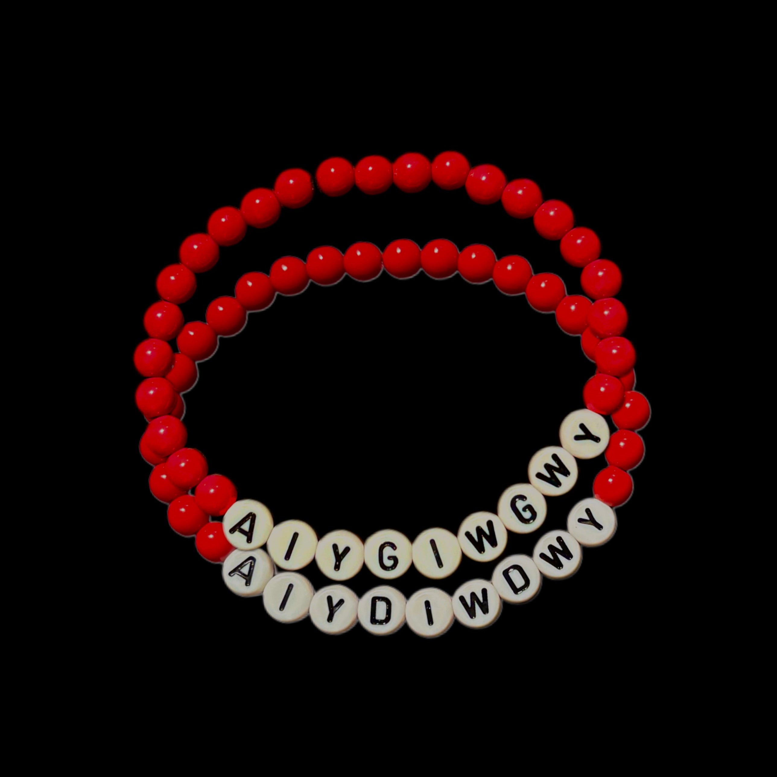 SOAD - Lonely Day Abbreviation  - Red Beaded Bracelet